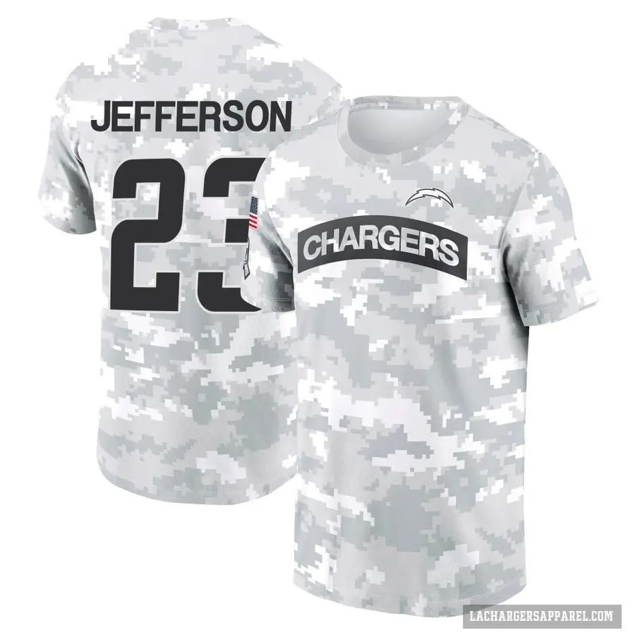 Men's ＃23 Tony Jefferson Los Angeles Chargers Camo Arctic 2024 Salute to Service Performance T-Shirt