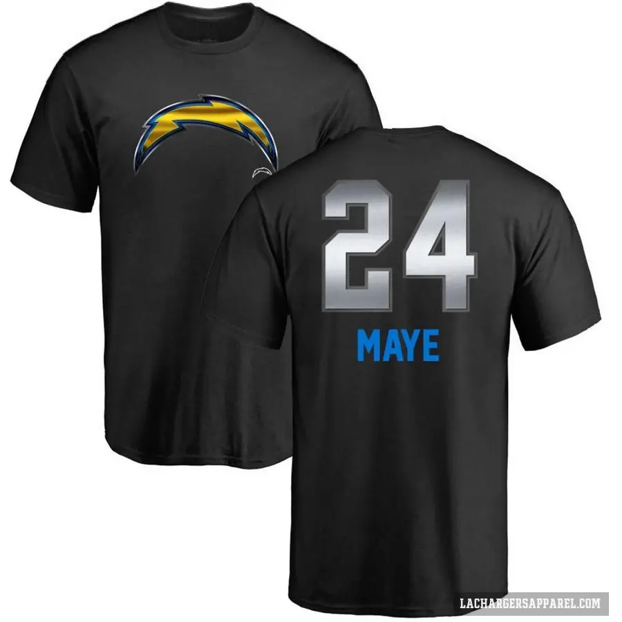 Men's ＃24 Marcus Maye Los Angeles Chargers Black Midnight Mascot T-Shirt