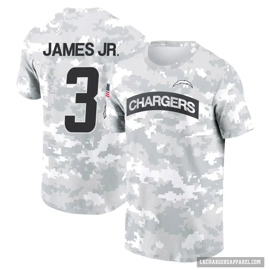 Men's ＃3 Derwin James Jr. Los Angeles Chargers Camo Arctic 2024 Salute to Service Performance T-Shirt