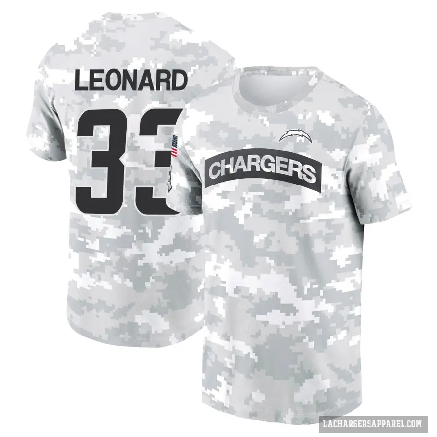 Men's ＃33 Deane Leonard Los Angeles Chargers Camo Arctic 2024 Salute to Service Performance T-Shirt