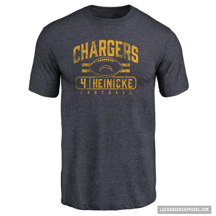 Men's ＃4 Taylor Heinicke Los Angeles Chargers Navy Flanker T-Shirt