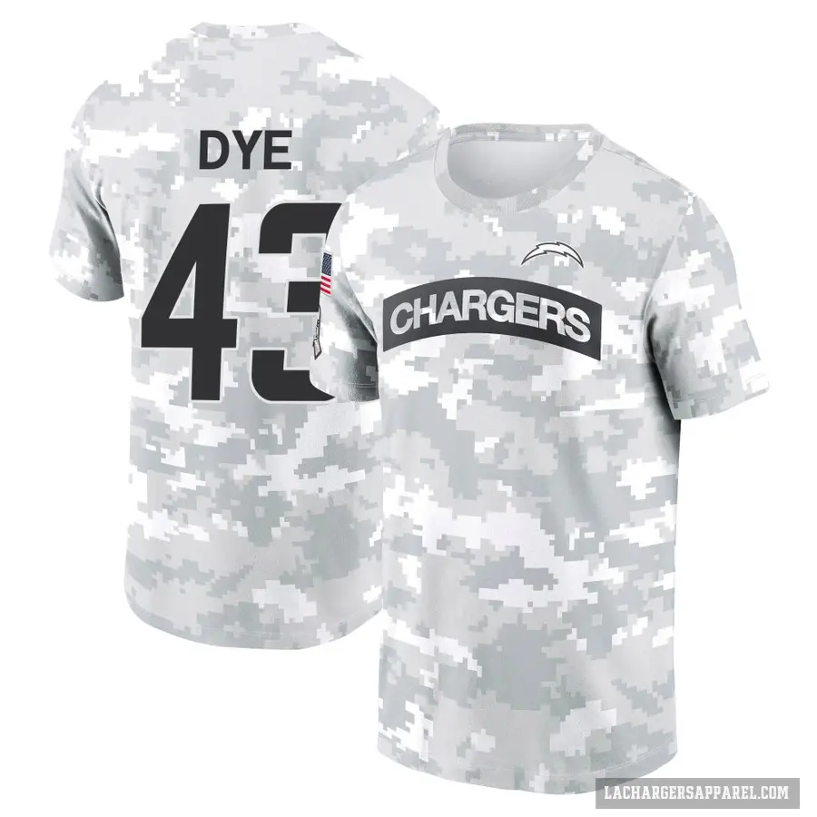Men's ＃43 Troy Dye Los Angeles Chargers Camo Arctic 2024 Salute to Service Performance T-Shirt