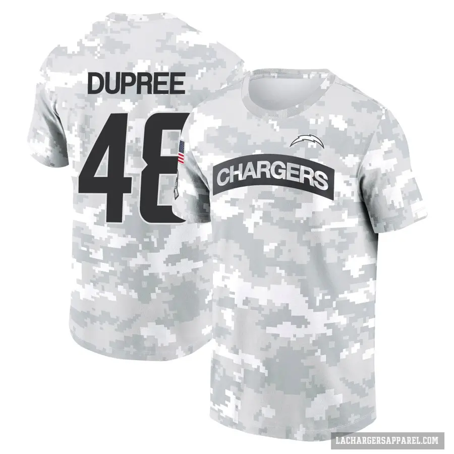 Men's ＃48 Bud Dupree Los Angeles Chargers Camo Arctic 2024 Salute to Service Performance T-Shirt