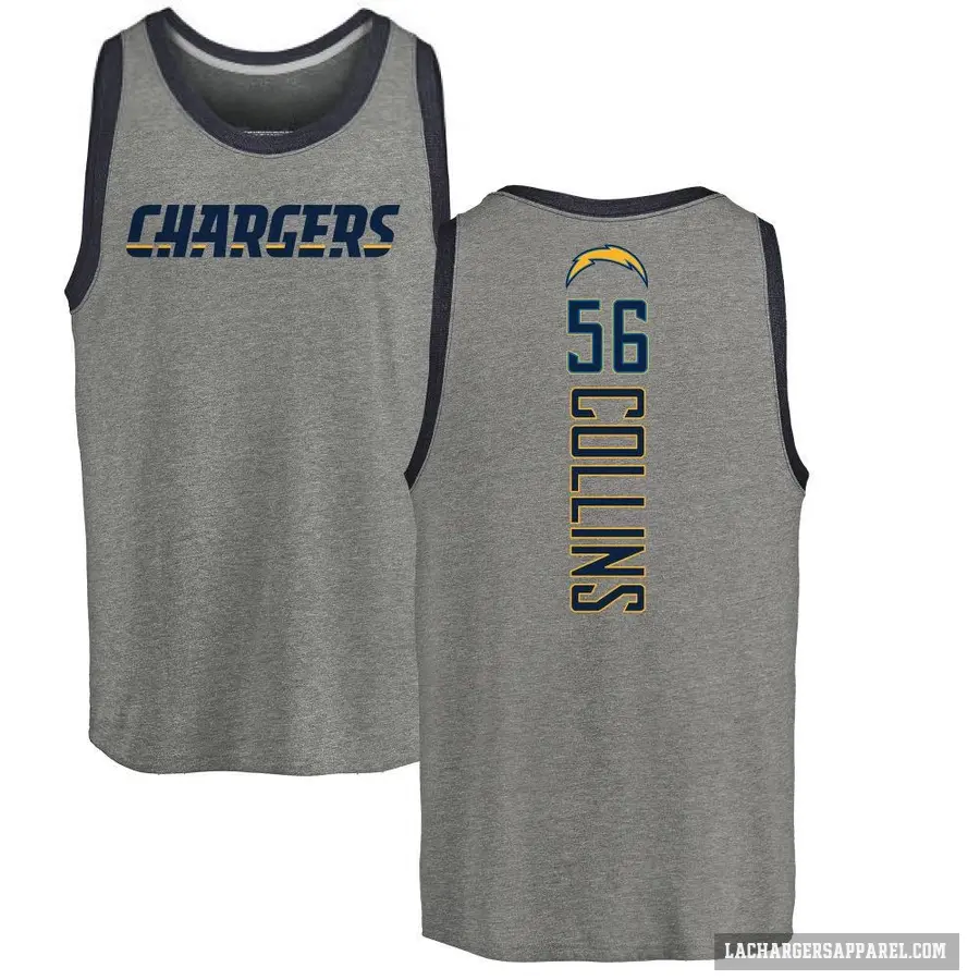 Men's ＃56 Chris Collins Los Angeles Chargers Ash Backer Tank Top