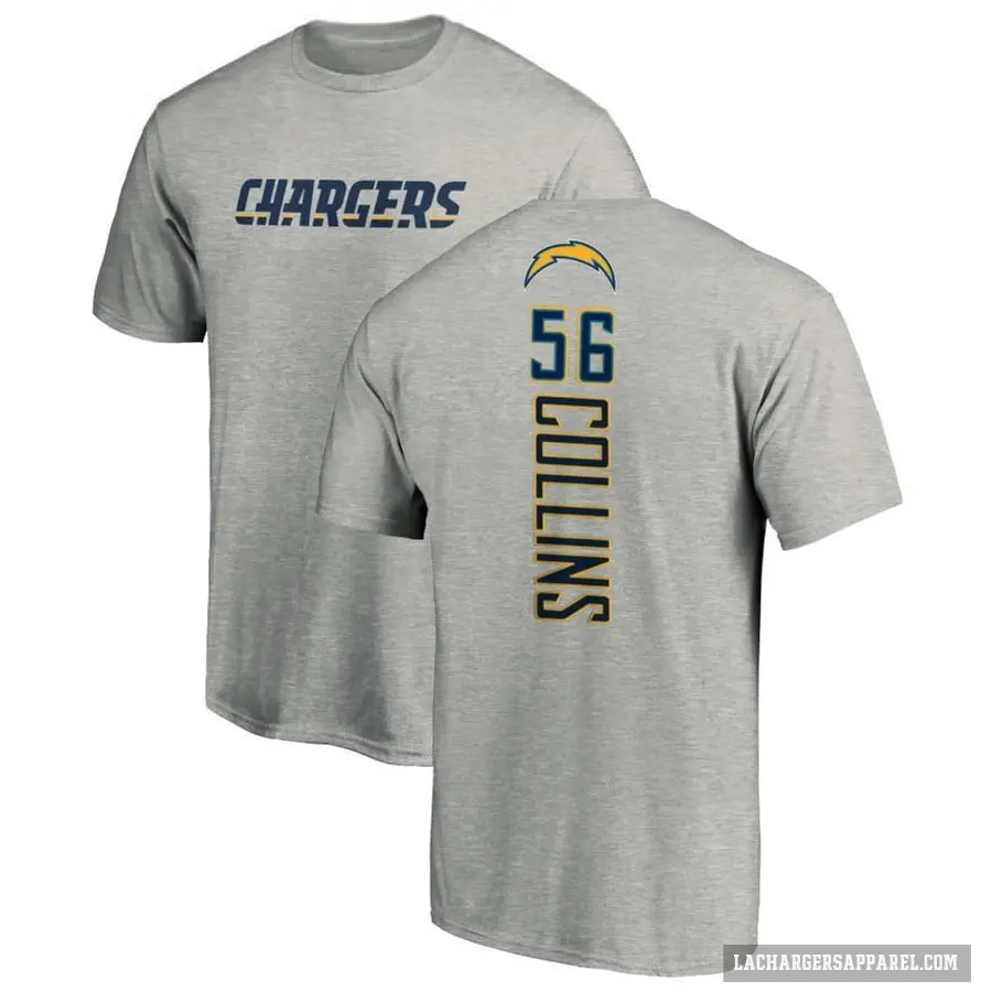 Men's ＃56 Chris Collins Los Angeles Chargers Gray T-Shirt Heather