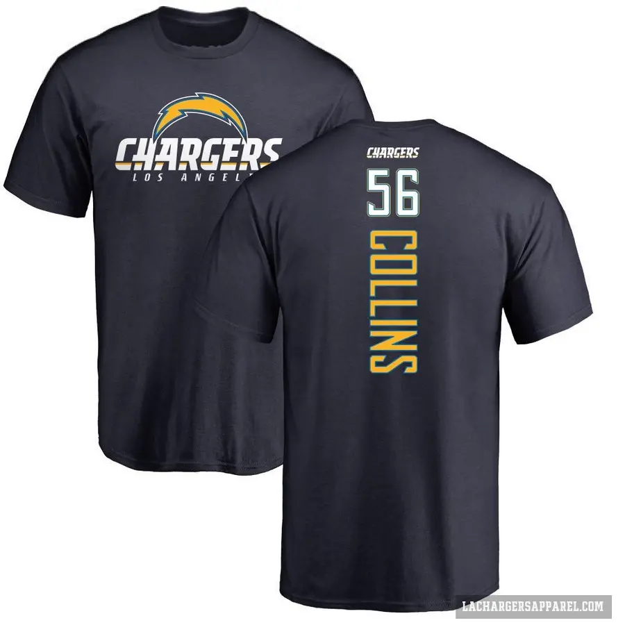 Men's ＃56 Chris Collins Los Angeles Chargers Navy Backer T-Shirt