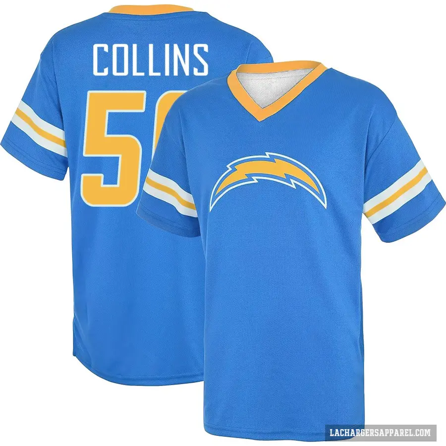 Men's ＃56 Chris Collins Los Angeles Chargers Royal Game Day V-Neck T-Shirt