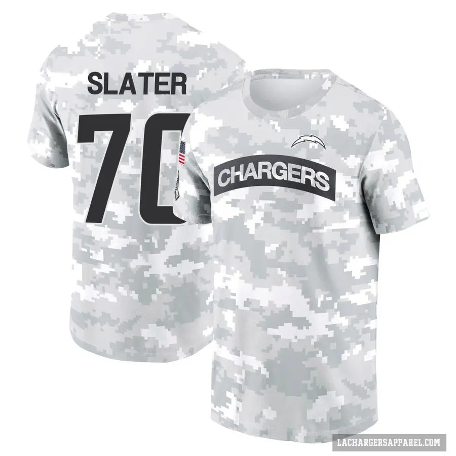 Men's ＃70 Rashawn Slater Los Angeles Chargers Camo Arctic 2024 Salute to Service Performance T-Shirt
