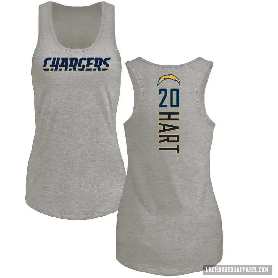 Women's ＃20 Cam Hart Los Angeles Chargers Ash Backer Tank Top