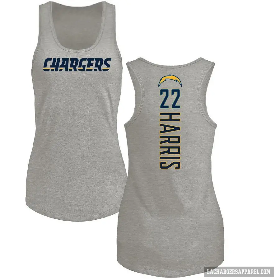 Women's ＃22 Najee Harris Los Angeles Chargers Ash Backer Tank Top
