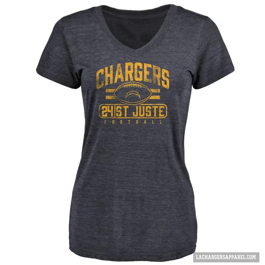 Women's ＃24 Benjamin St-Juste Los Angeles Chargers Navy Flanker T-Shirt