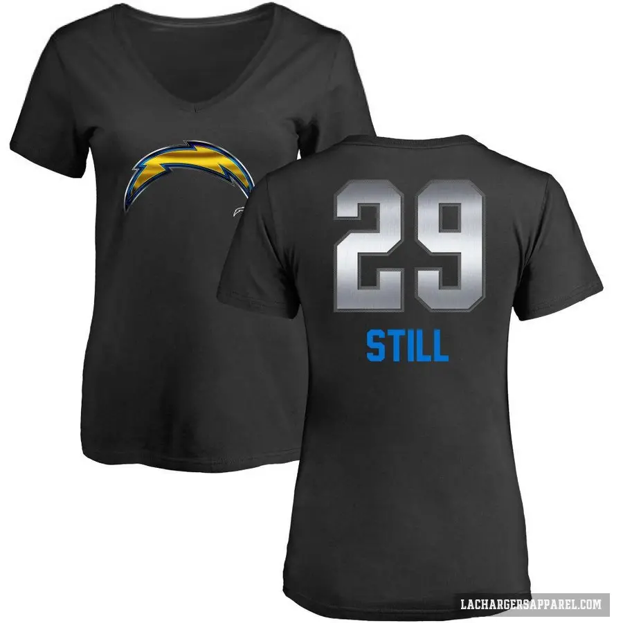 Women's ＃29 Tarheeb Still Los Angeles Chargers Black Midnight Mascot T-Shirt