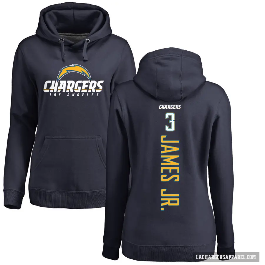 Women's ＃3 Derwin James Jr. Los Angeles Chargers Navy Branded Backer Pullover Hoodie
