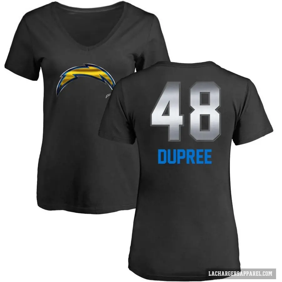 Women's ＃48 Bud Dupree Los Angeles Chargers Black Midnight Mascot T-Shirt