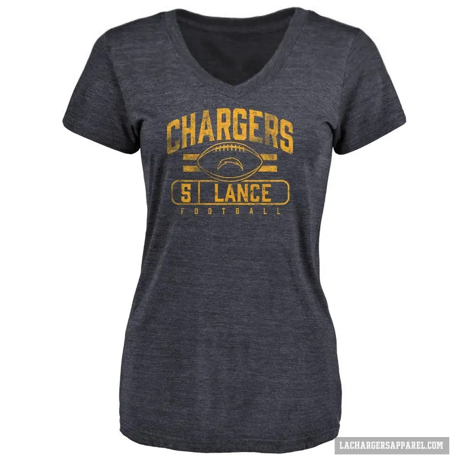 Women's ＃5 Trey Lance Los Angeles Chargers Navy Flanker T-Shirt