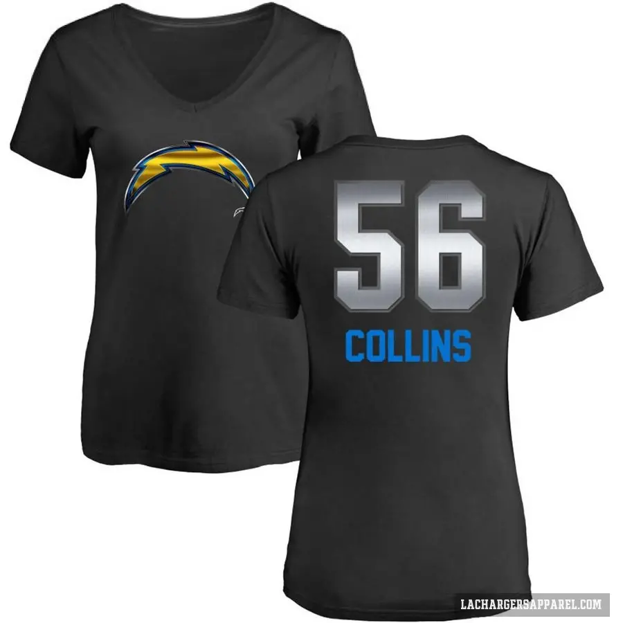 Women's ＃56 Chris Collins Los Angeles Chargers Black Midnight Mascot T-Shirt