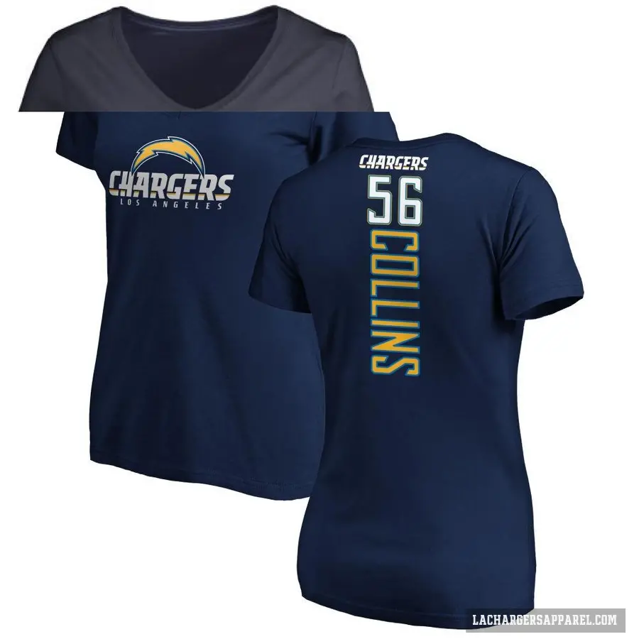 Women's ＃56 Chris Collins Los Angeles Chargers Navy Backer T-Shirt