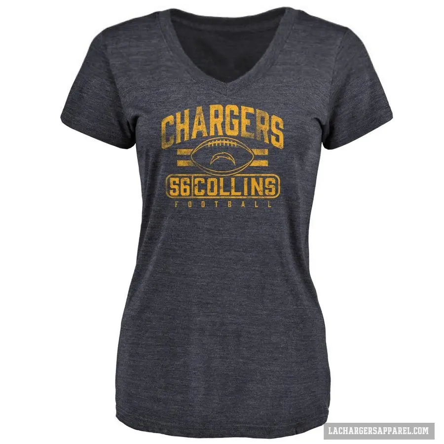 Women's ＃56 Chris Collins Los Angeles Chargers Navy Flanker T-Shirt