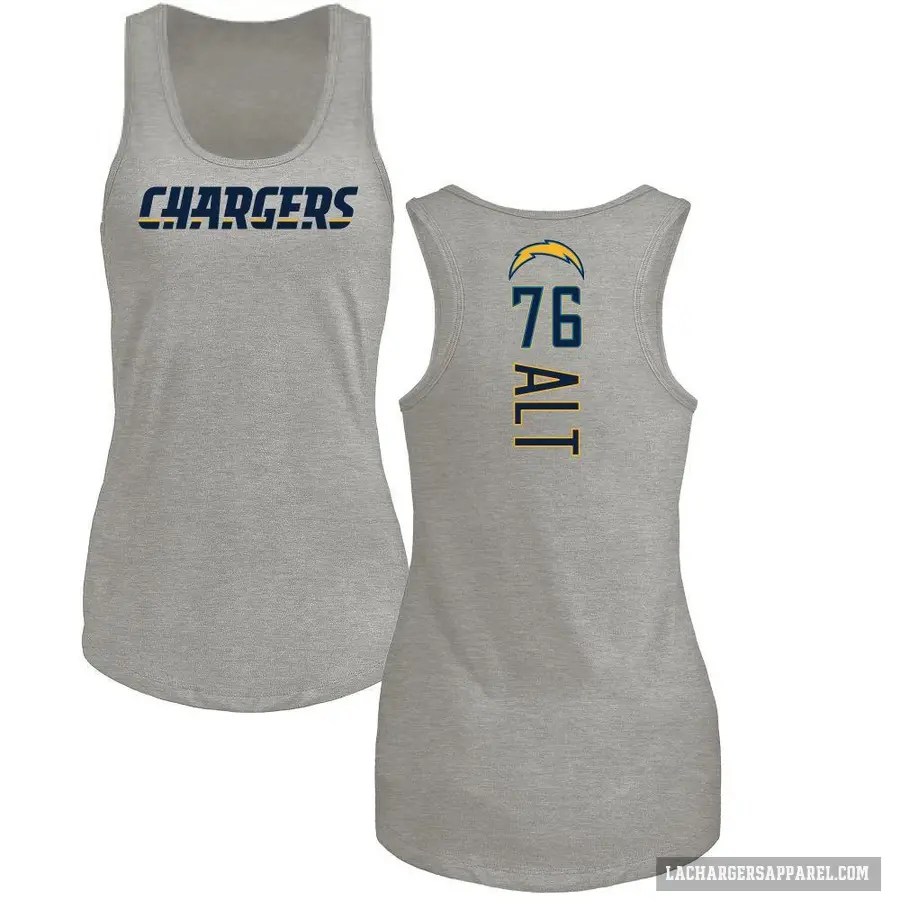 Women's ＃76 Joe Alt Los Angeles Chargers Ash Backer Tank Top