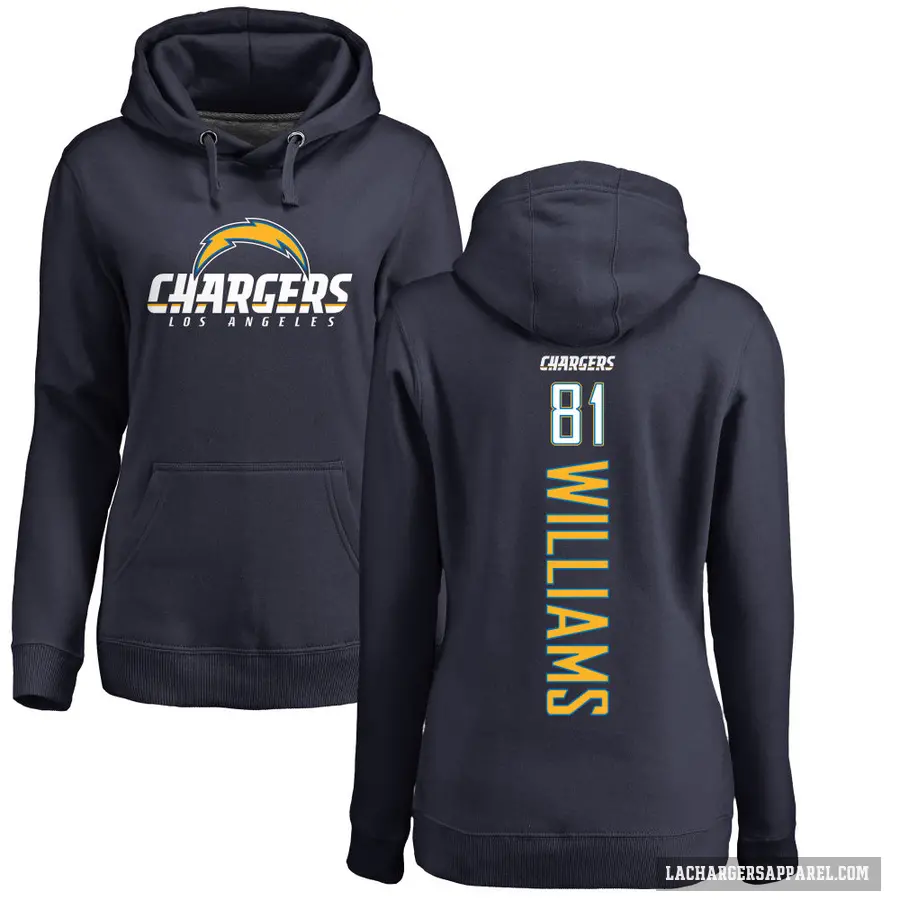 Women's ＃81 Mike Williams Los Angeles Chargers Navy Branded Backer Pullover Hoodie