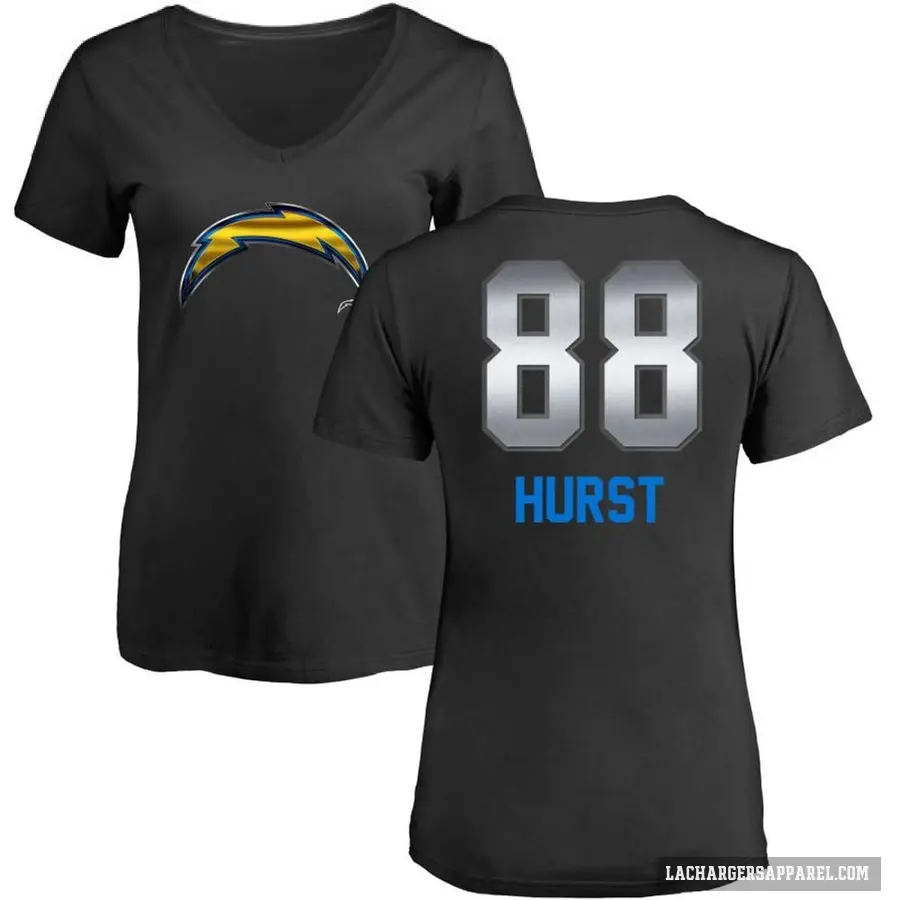 Women's ＃88 Hayden Hurst Los Angeles Chargers Black Midnight Mascot T-Shirt