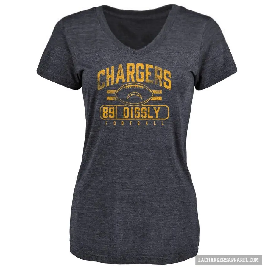 Women's ＃89 Will Dissly Los Angeles Chargers Navy Flanker T-Shirt