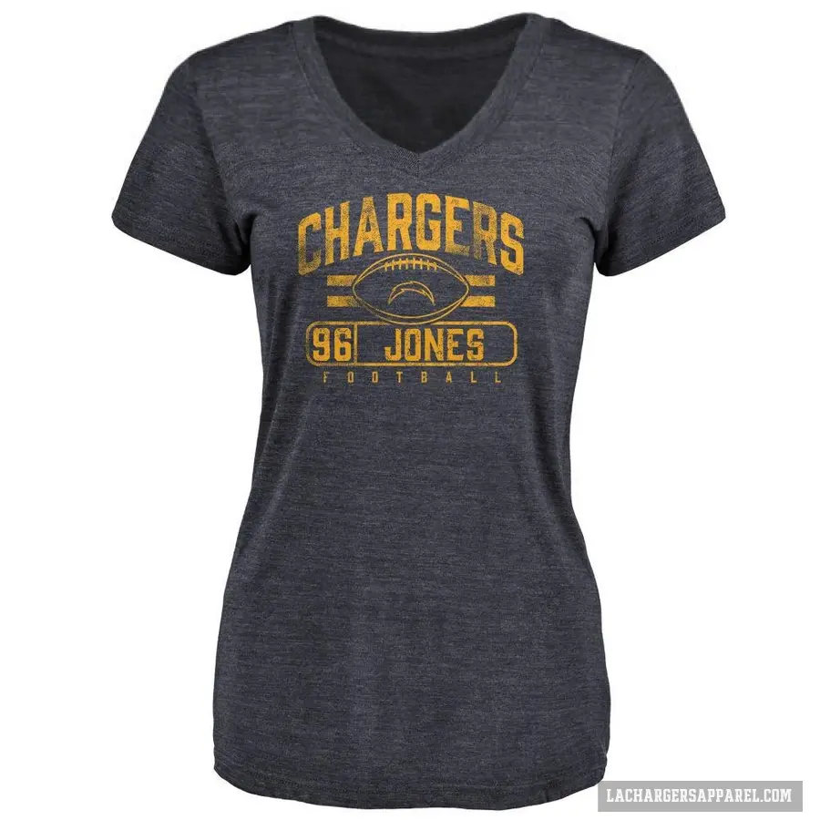 Women's ＃96 Naquan Jones Los Angeles Chargers Navy Flanker T-Shirt
