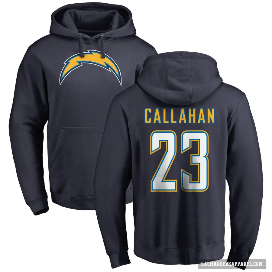 Youth ＃23 Bryce Callahan Los Angeles Chargers Navy Pro Line by Branded Name & Number Pullover Hoodie