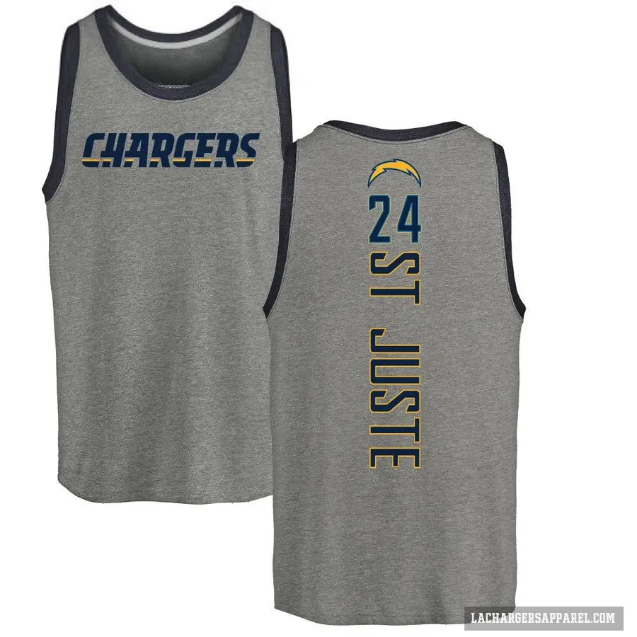 Youth ＃24 Benjamin St-Juste Los Angeles Chargers Ash Backer Tank Top