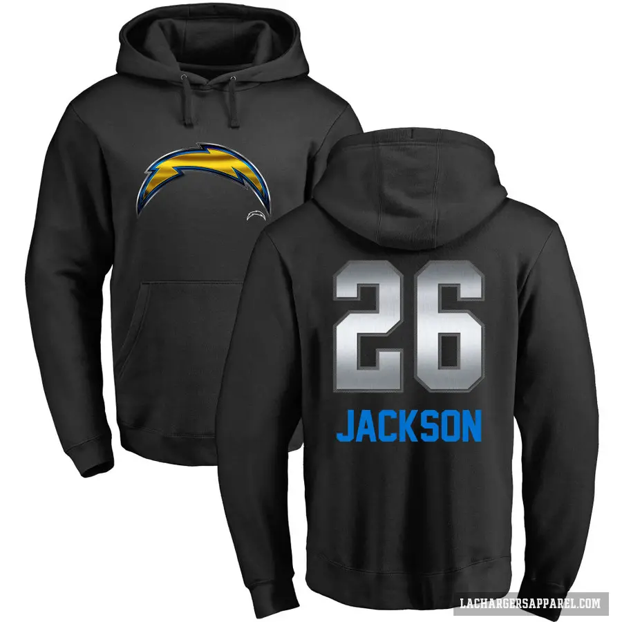 Youth ＃26 Donte Jackson Los Angeles Chargers Black Midnight Mascot Pullover Hoodie