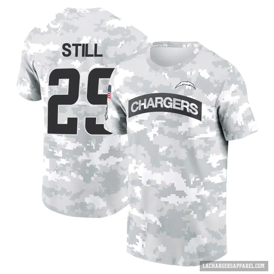 Youth ＃29 Tarheeb Still Los Angeles Chargers Camo Arctic 2024 Salute to Service Performance T-Shirt