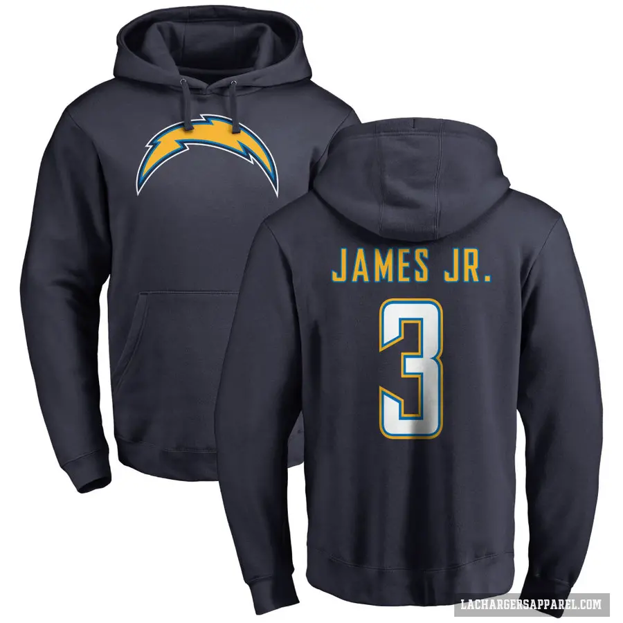 Youth ＃3 Derwin James Jr. Los Angeles Chargers Navy Pro Line by Branded Name & Number Pullover Hoodie