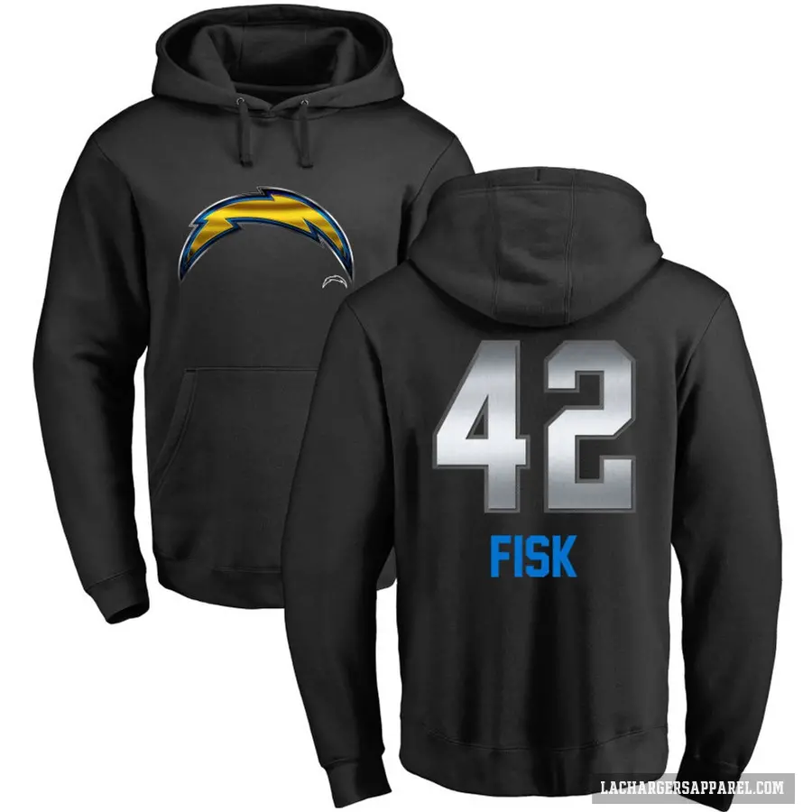 Youth ＃42 Tucker Fisk Los Angeles Chargers Black Midnight Mascot Pullover Hoodie