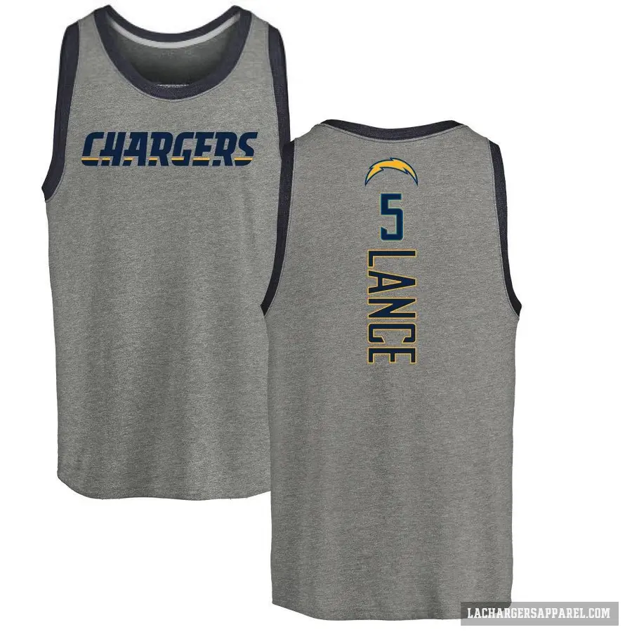 Youth ＃5 Trey Lance Los Angeles Chargers Ash Backer Tank Top