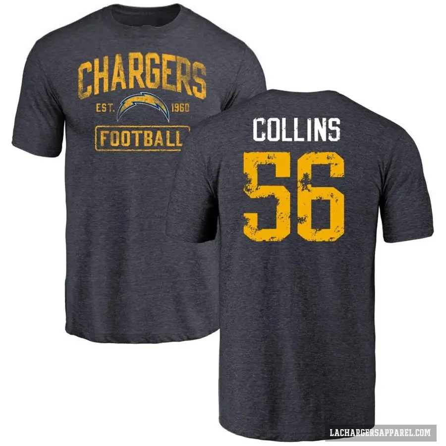 Youth ＃56 Chris Collins Los Angeles Chargers Navy Distressed T-Shirt