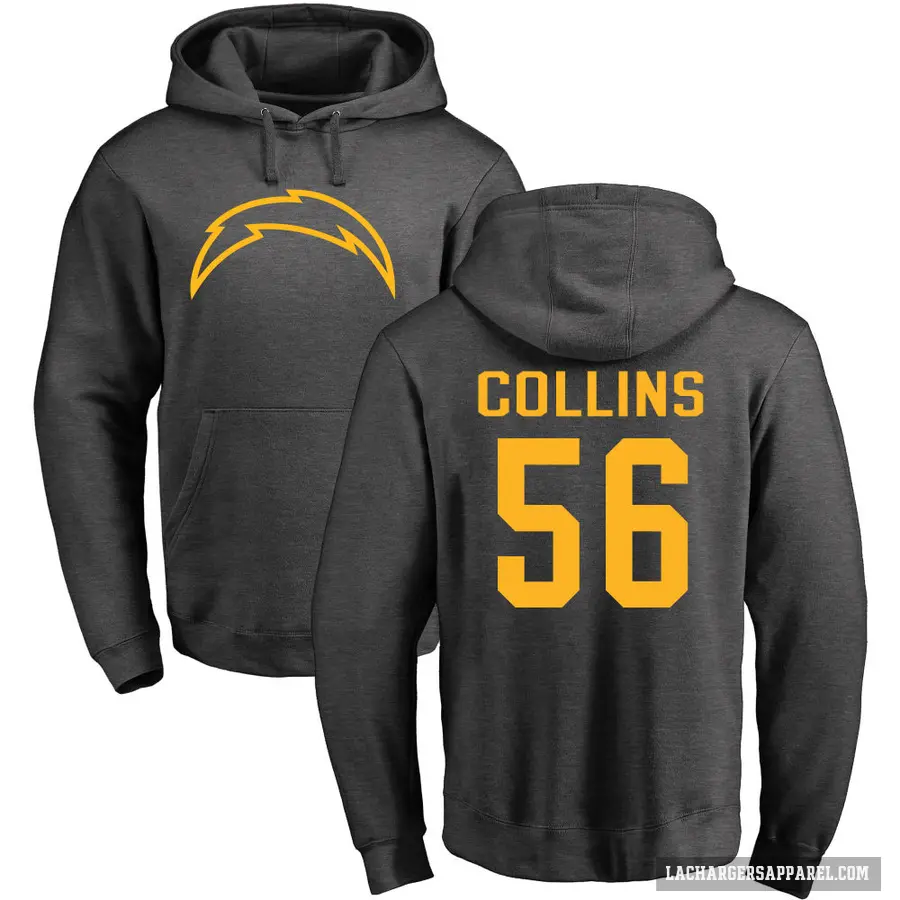 Youth ＃56 Chris Collins Los Angeles Chargers Pro Line by Branded Ash One Color Pullover Hoodie