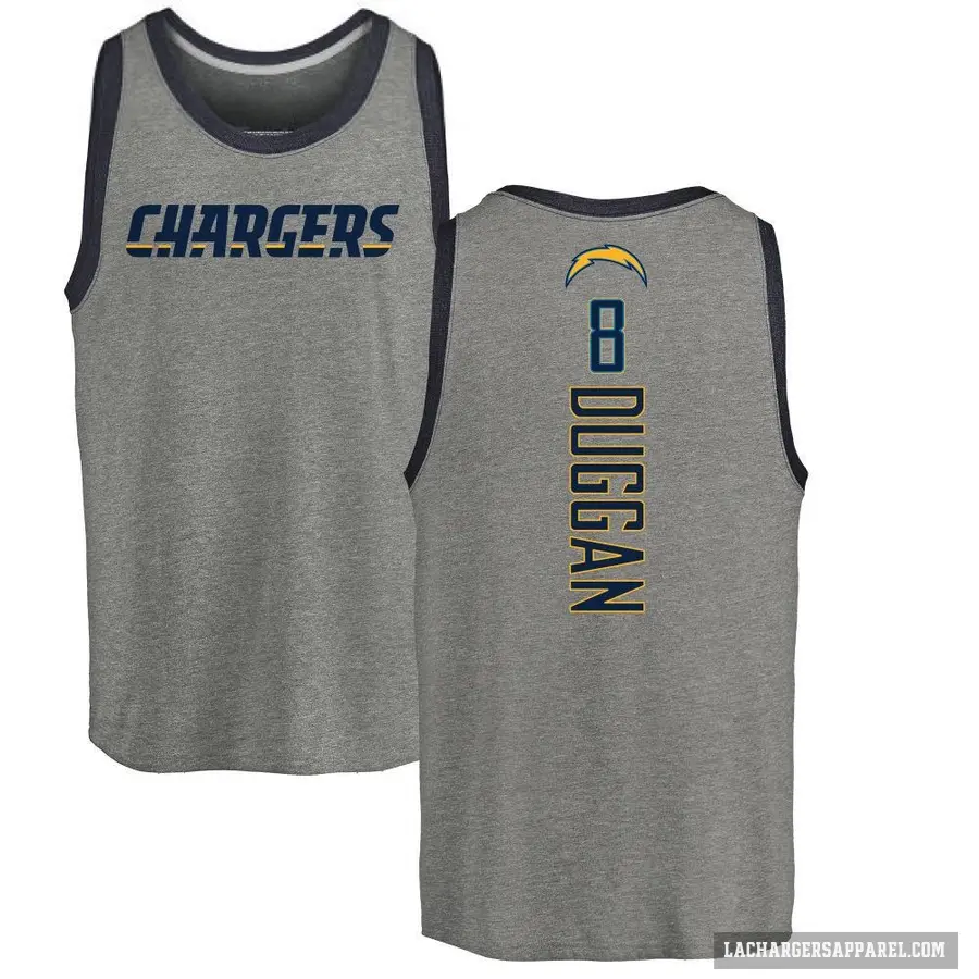 Youth ＃8 Max Duggan Los Angeles Chargers Ash Backer Tank Top