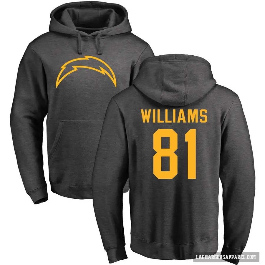 Youth ＃81 Mike Williams Los Angeles Chargers Pro Line by Branded Ash One Color Pullover Hoodie