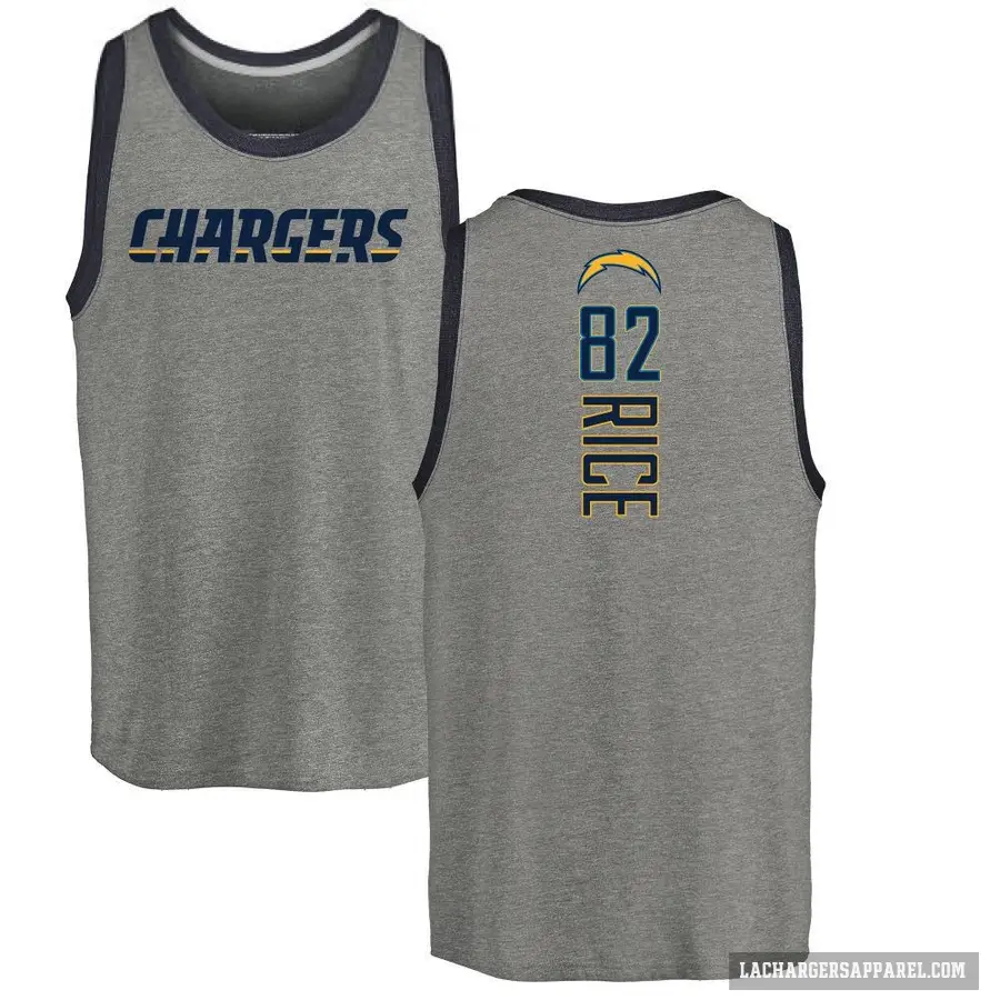 Youth ＃82 Brenden Rice Los Angeles Chargers Ash Backer Tank Top