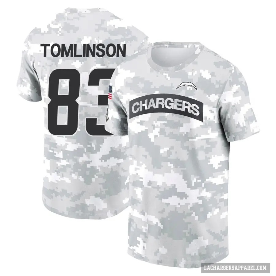 Youth ＃83 Eric Tomlinson Los Angeles Chargers Camo Arctic 2024 Salute to Service Performance T-Shirt
