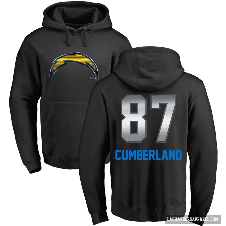 Youth ＃87 Jeff Cumberland Los Angeles Chargers Black Midnight Mascot Pullover Hoodie